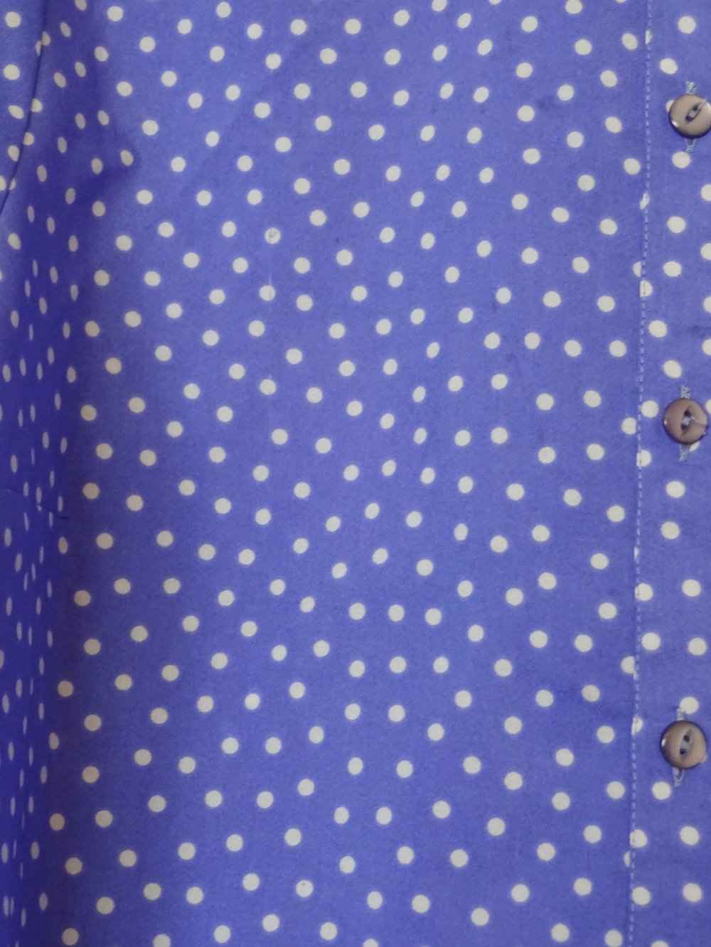 Blaue Bluse mit Polka Dots Tupfen Punkte Bubikragen Gr. 48 Gr. XL