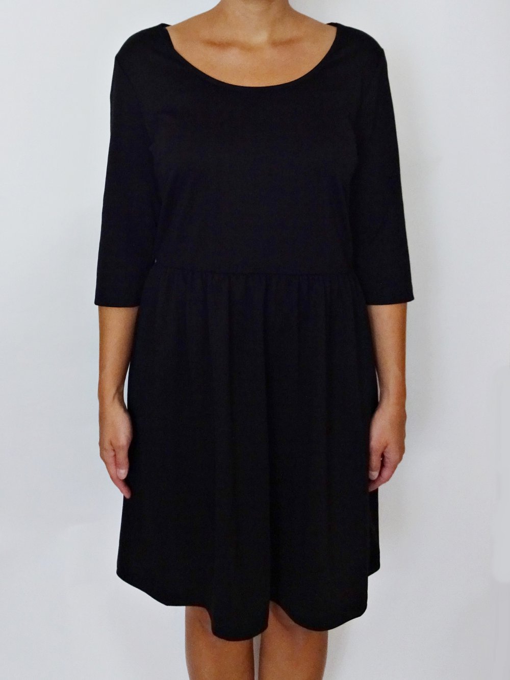 Schwarzes Basic Kleid Gr. 40 Gr. 42 Gr. M Gr. 40/42