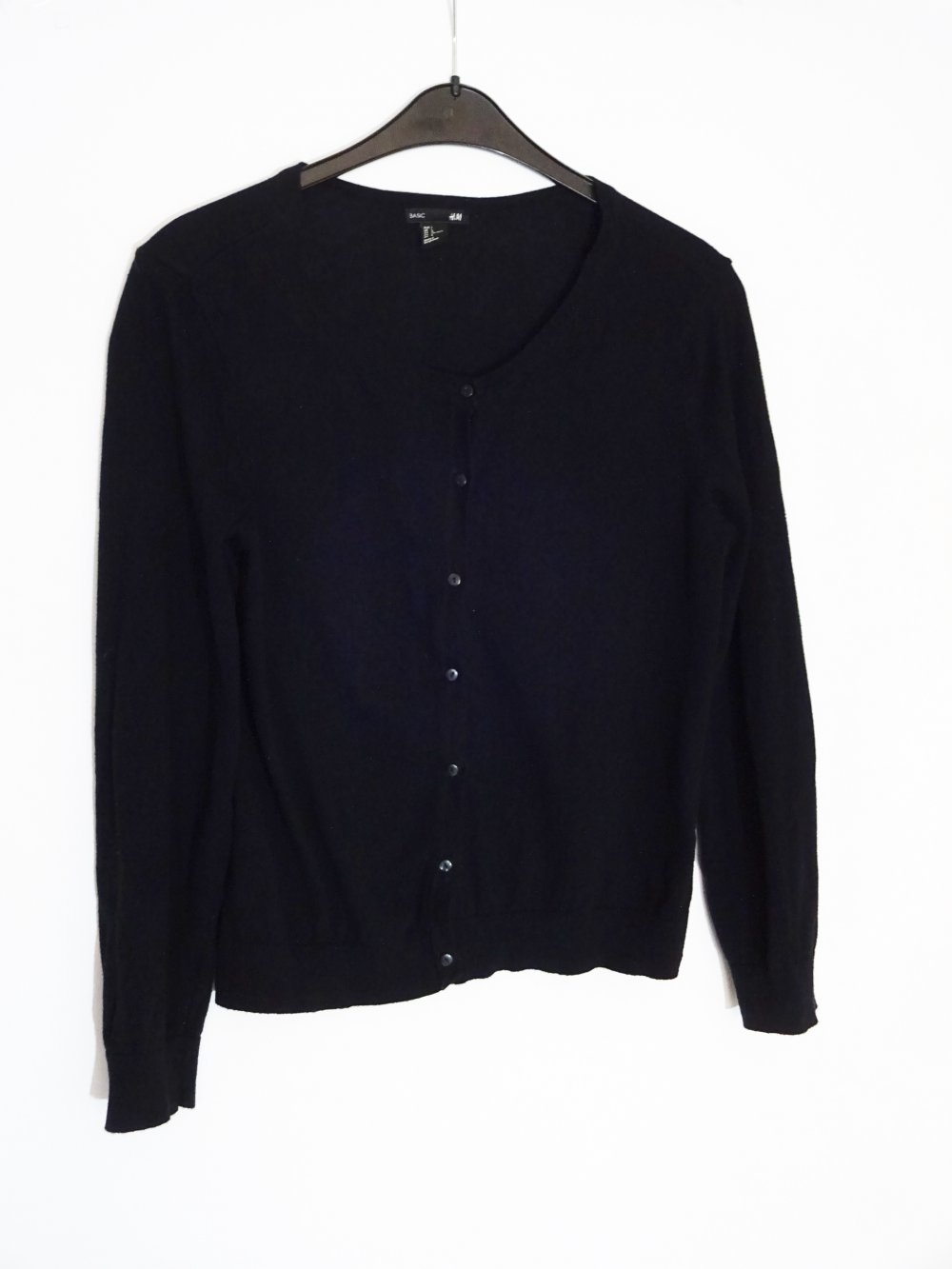 Schwarzer Cardigan Basic Gr. 44 Gr. L