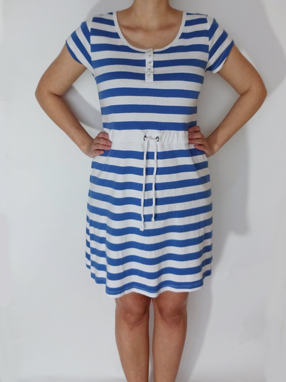 Blau Weiß Gestreiftes Sommerkleid Maritim Basic Gr. M Gr. 40 Gr. 42 Gr. 40/42