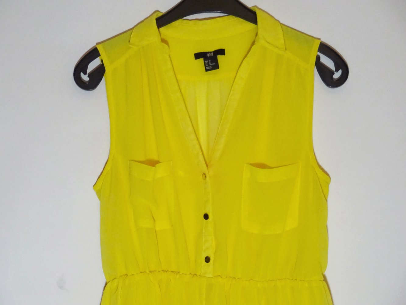 Gelbes Blusenkleid Sommer Sonne Chiffon Gr. 40 Gr. M