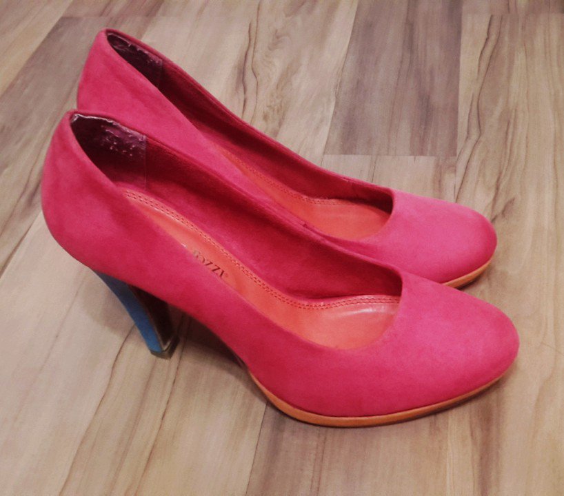 ausgefallene Marco Tozzi High Heels Pumps Plateau pink rosa orange türkis bunt knallig Damenschuhe Gr 40