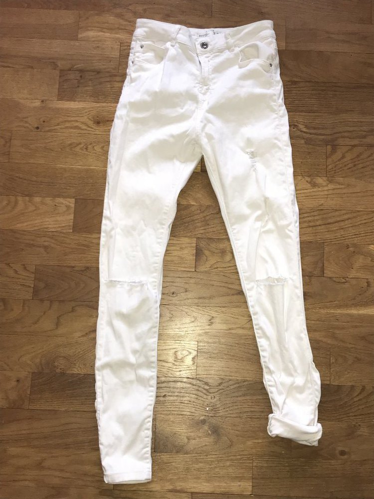 Weiße High Waist Jeans