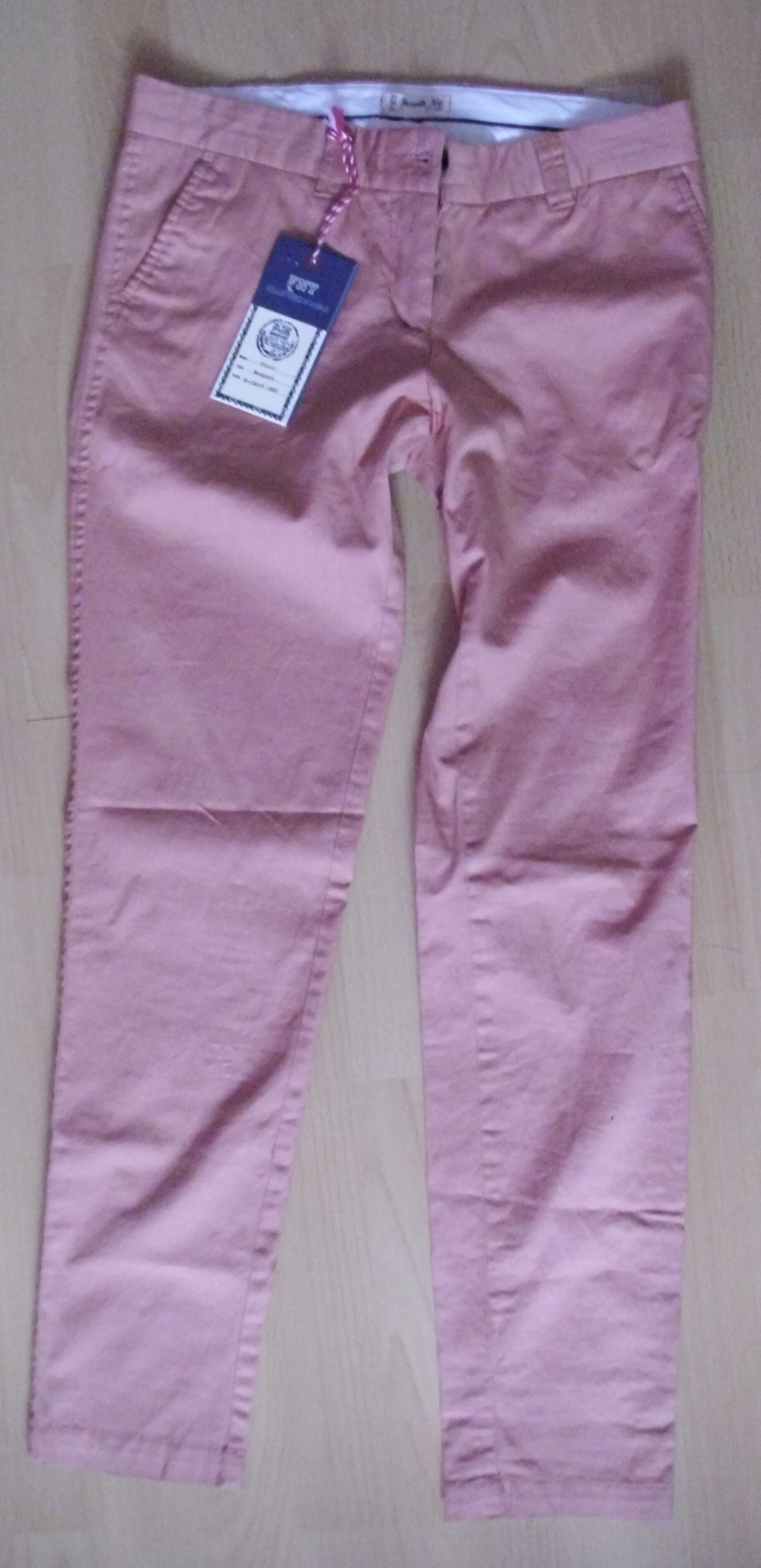 Neue Frank NY Ladies Chino Stoffhose Rosa coralle Gr. 34 / 36