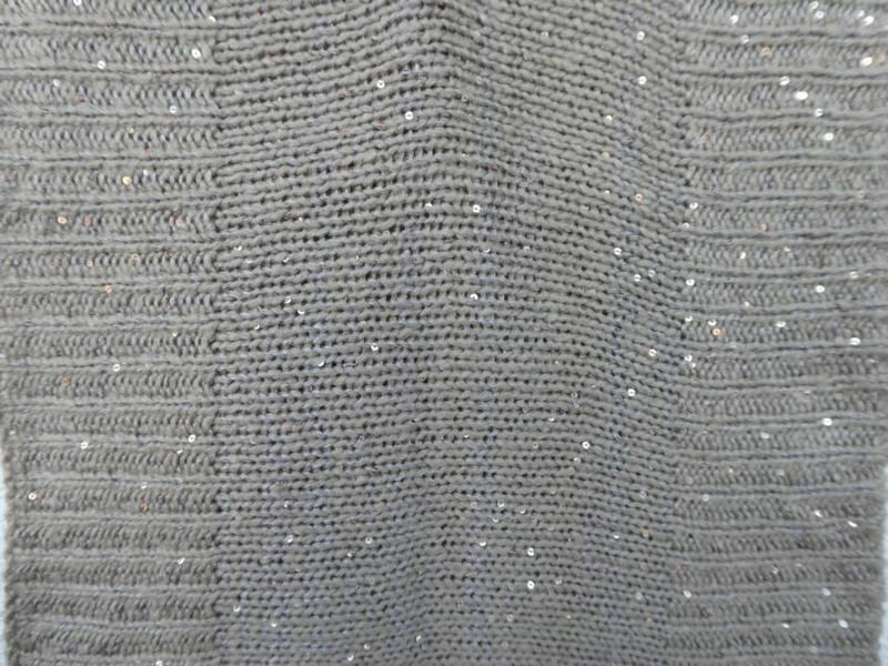 Strick-Loop-Schal mit Pailletten, grau-braun – Gebraucht, jedoch wie neu