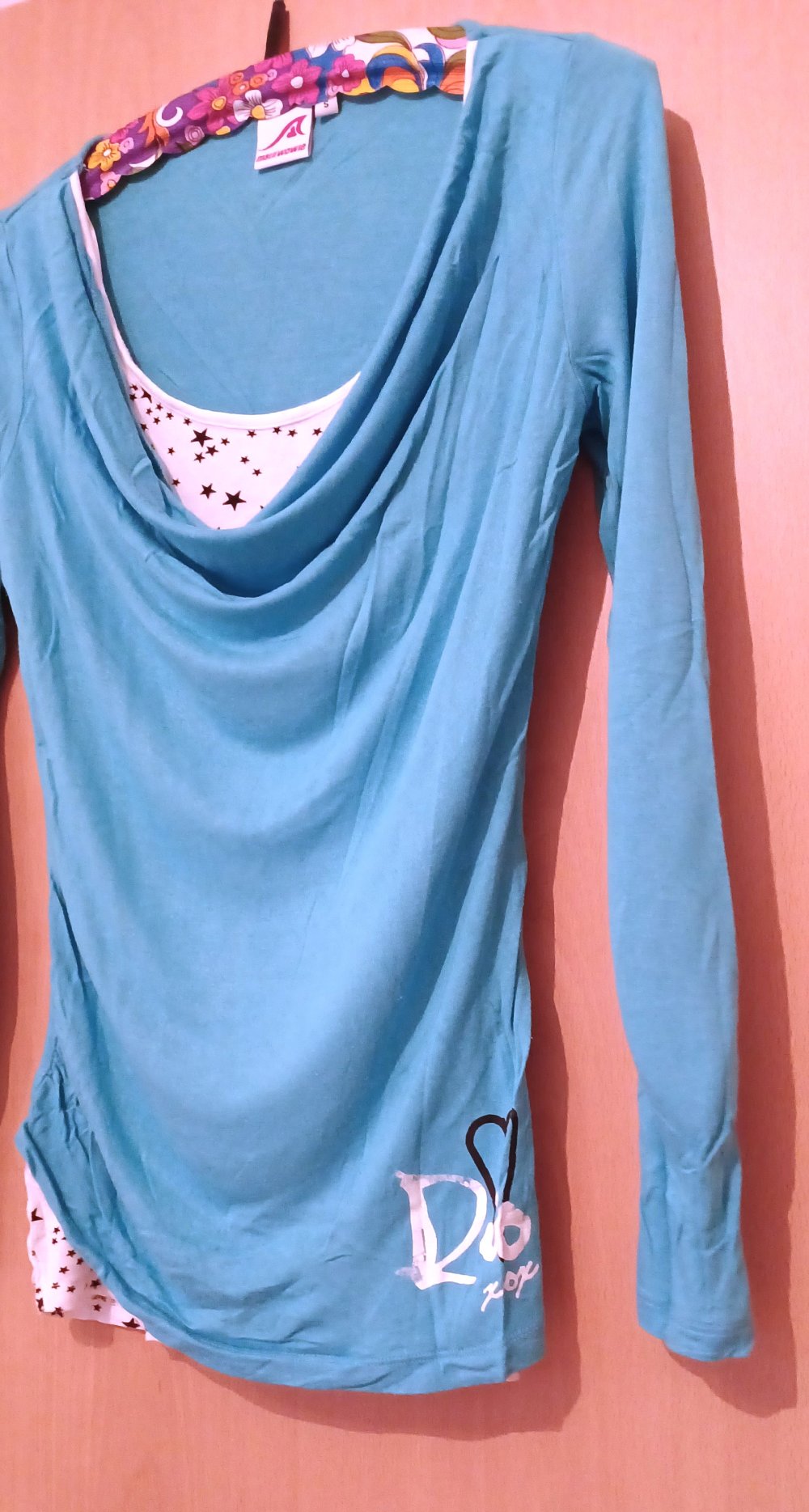 blaues Shirt 2in1 Optik