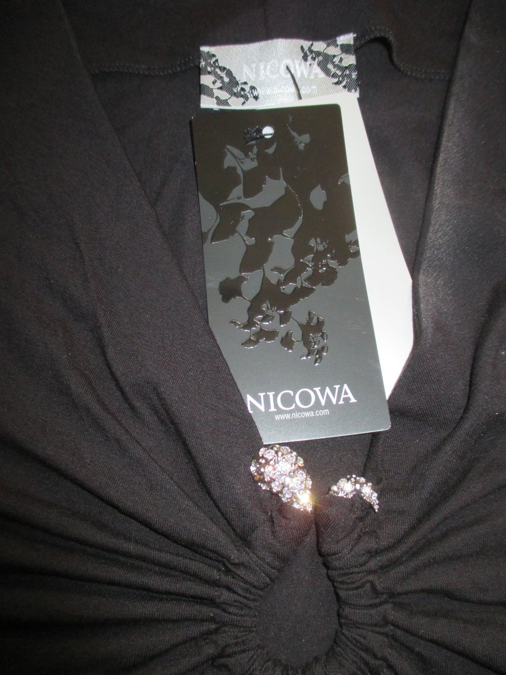 NEU mit ETIKETT * Ausgeh * Cocktail * Anlass * Swarovski * Strass Kristalle * Brosche * Cut Out * Midi * Kleid 