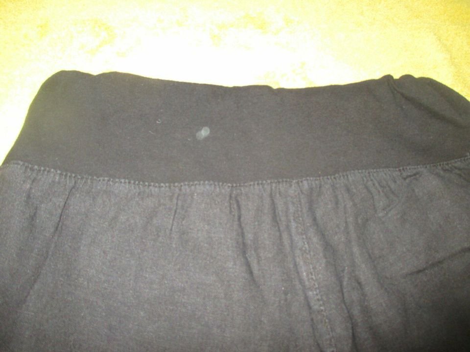 NEU * Edel * ausgefallen * 100% Leinen * 7/8 * Dreiviertel * Marlene * Schlag * Hose * Culotte * Gr. 34, 36- 38/ S * schwarz * Gothic *