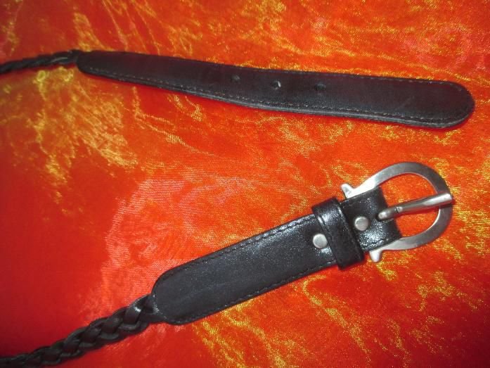 NEUw ORIGINAL VINTAGE Echt- Leder Zopf Flecht Taillien Gürtel 