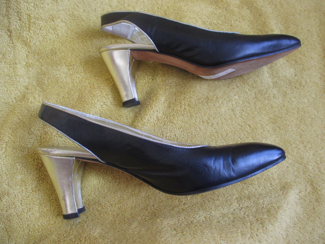 NEUw * Original VINTAGE * Echt Leder * Kitten * High- Heels * Slingbacks * Sling- Pumps * Schuhe 