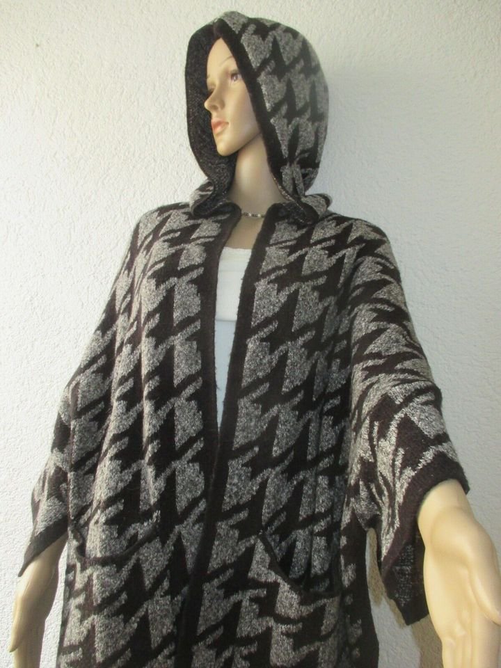 NEU * Hahnentritt * Glenchek * Karo * Kapuzen * Hoodie * Strick * Poncho * Cape * Jacke * Strickjacke * Cardigan 