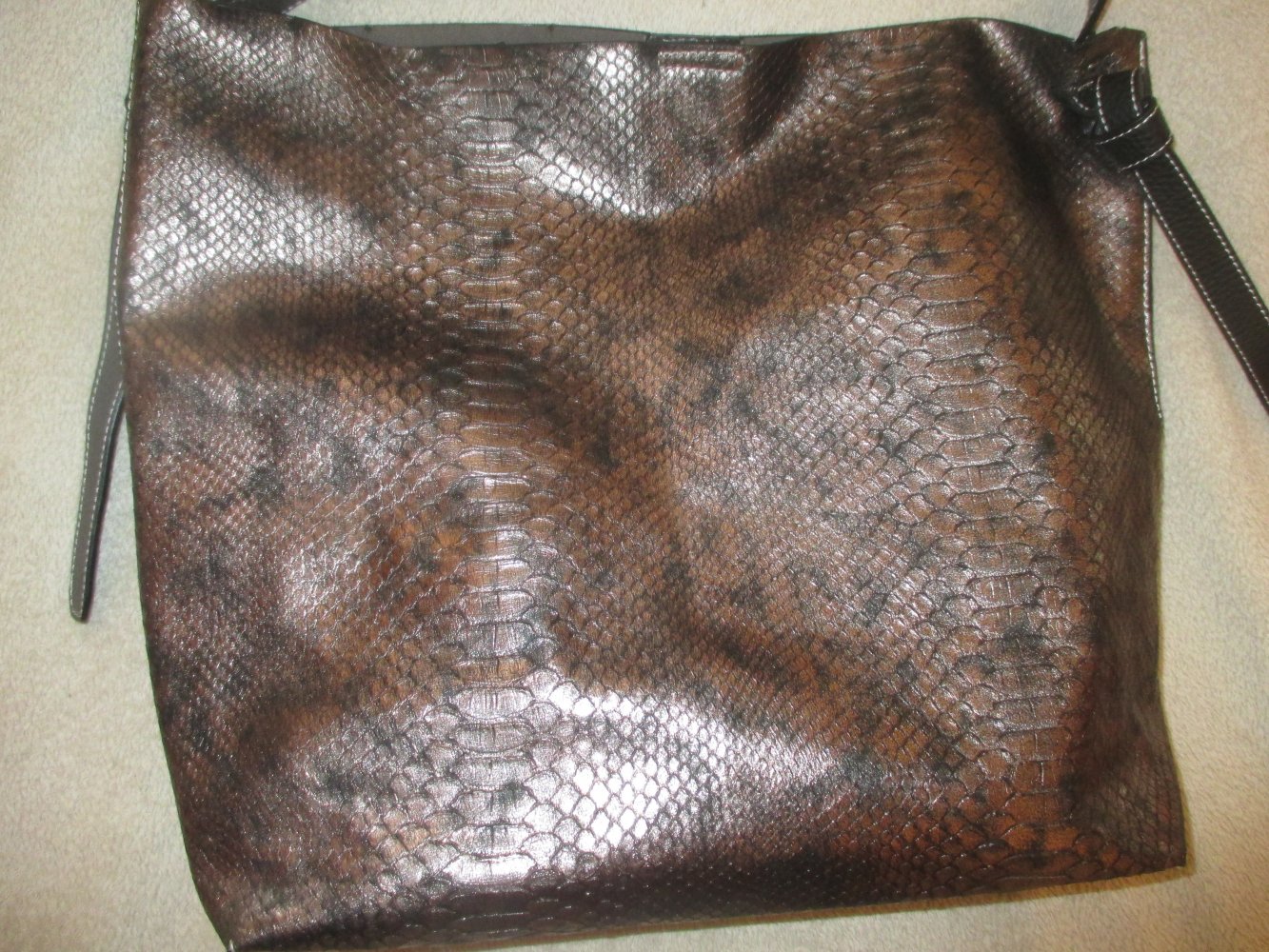 NEU und unbenutzt * Echt * Animal Look * Metallic- Leder * XL * Beutel * Umhänge * Hand * Shopper * TASCHE * Tote * Bag 