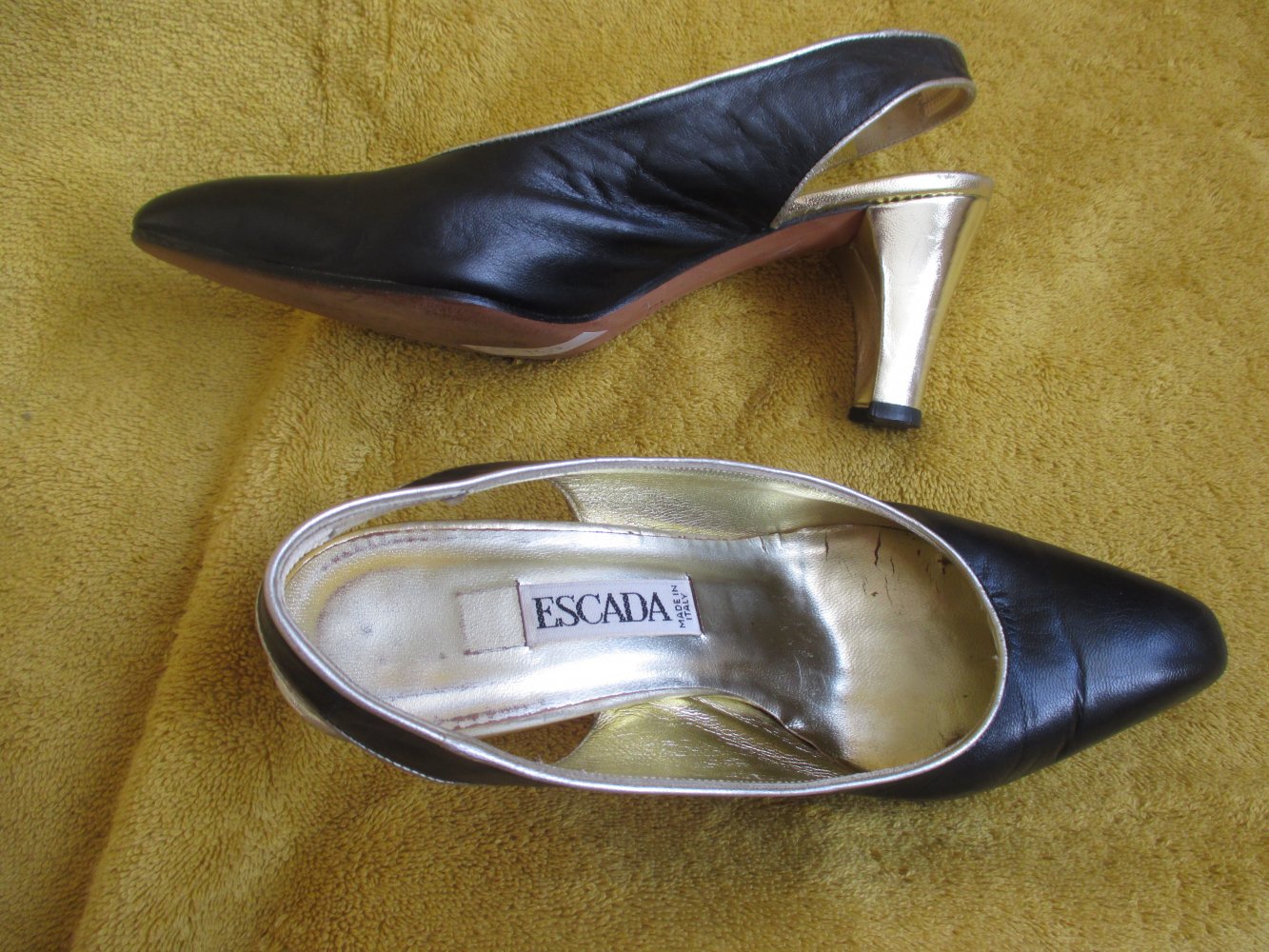 NEUw * Original VINTAGE * Echt Leder * Kitten * High- Heels * Slingbacks * Sling- Pumps * Schuhe 