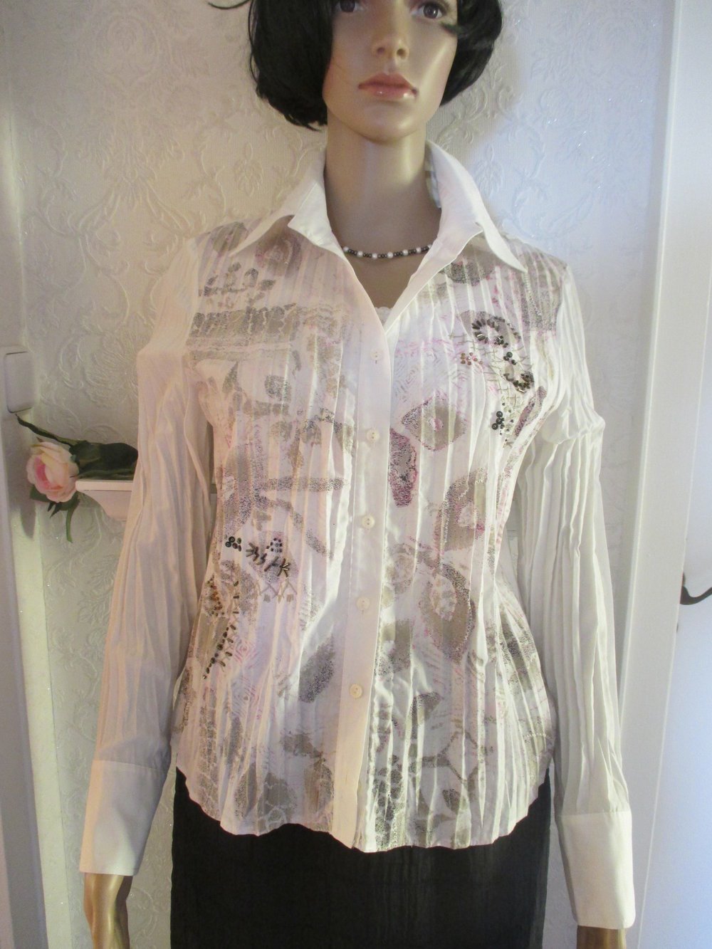 NEU * Business * Ausgeh * Freizeit * Glitzer- Pailletten- Stickerei * Crinkel * Hemd- Bluse 