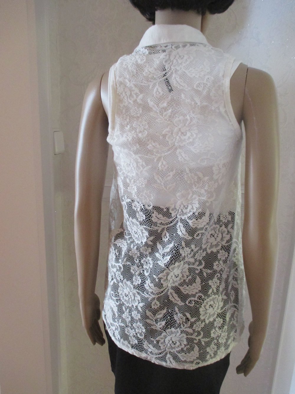 NEU * Ausgeh * Lace Spitze * DESIGNER * Romantik * ärmellos * Blusen * Top 