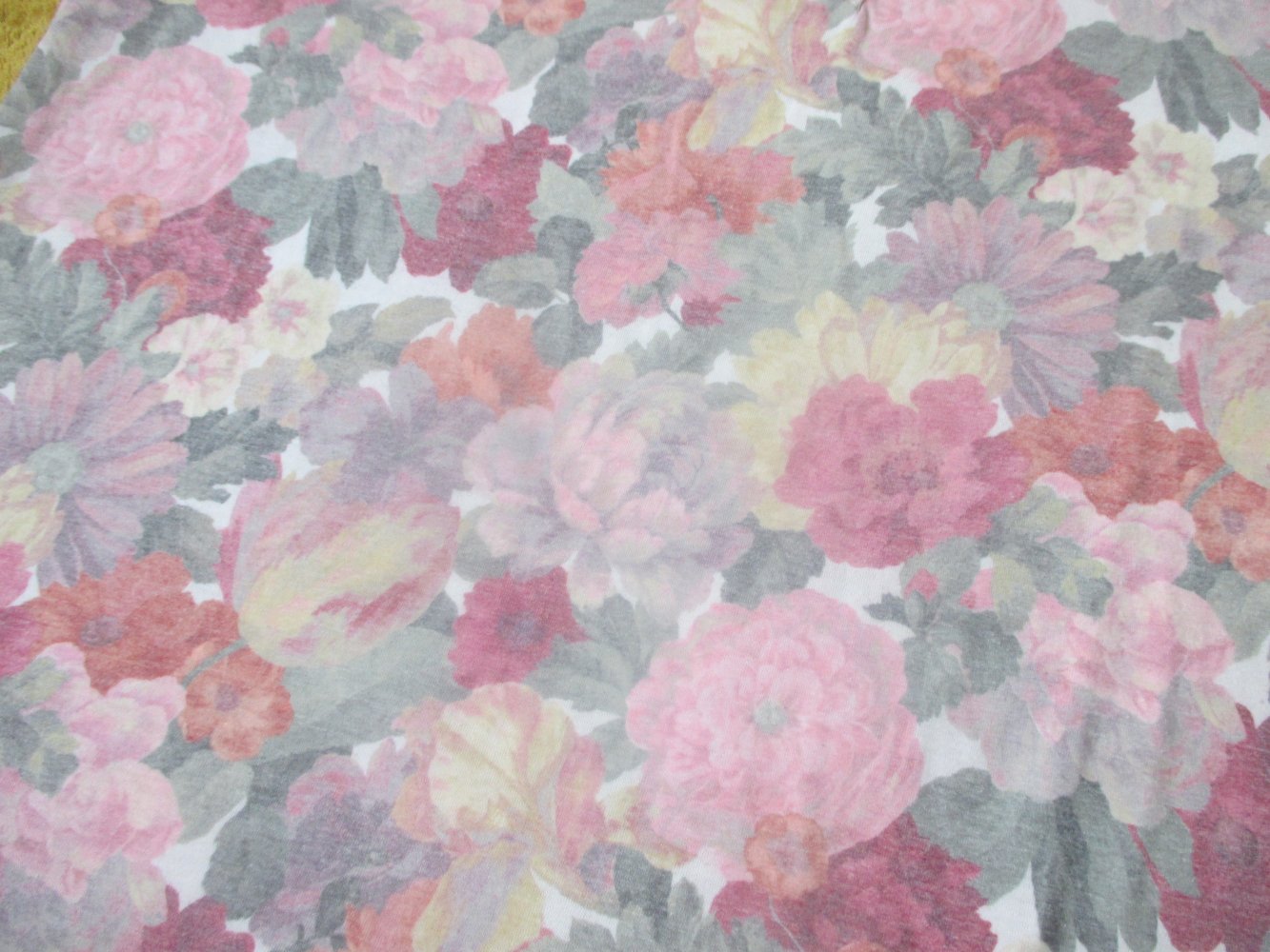 Original VINTAGE * Aquarell * Romantik * Rosen * Blumen * Blüten * DESIGNER * Langarm * Longsleeve * T- Shirt * Gr. 38- 40/ S- M * bunt * Pastell *