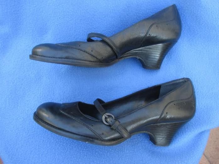 NEUw * Original Granny VINTAGE * Echt Leder * Keilabsatz * Budapester- Style * Spangen * Pumps * Schuhe 