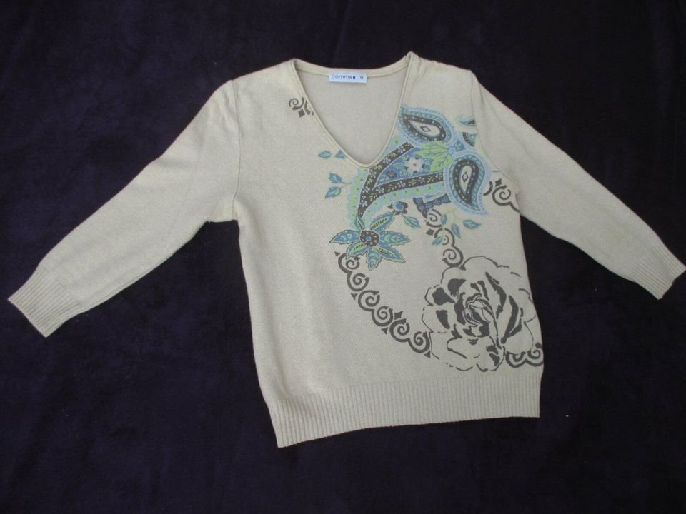 NEUw * Sexy * Blumen * Rosen * Blüten * Flower- Power * V- Ausschnitt * Feinstrick- Pullover 