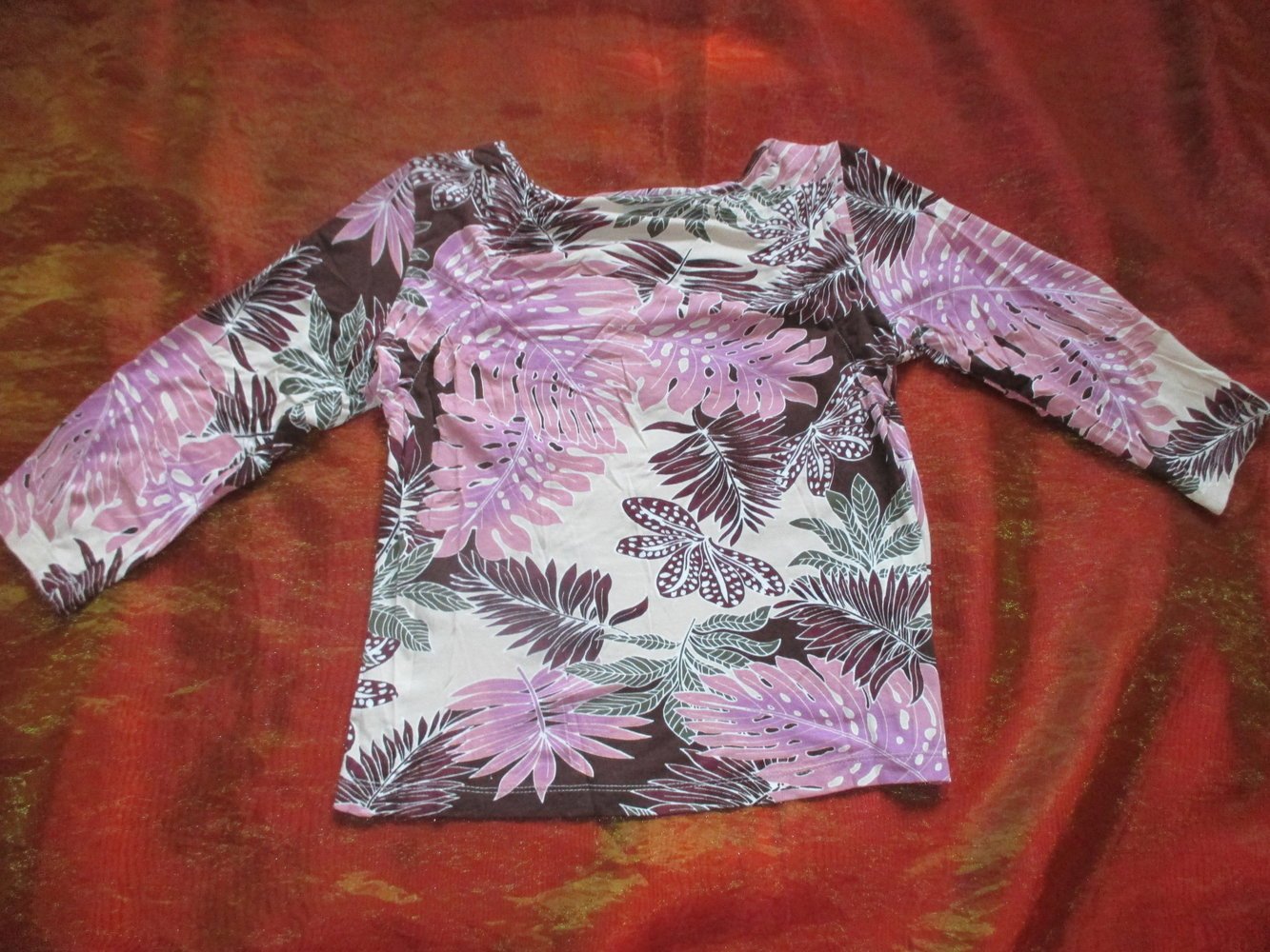 NEUw * Karibik * Blüten * Blätter * Flower Power * Dreiviertel Arm * T- Shirt 