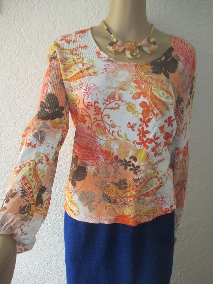 NEU mit ETIKETT * Edel * seidig * Blumen * Blüten * Flower Power * Paisley * Silber- Glitzer * Bodycon * Feinstrick * Pullover 