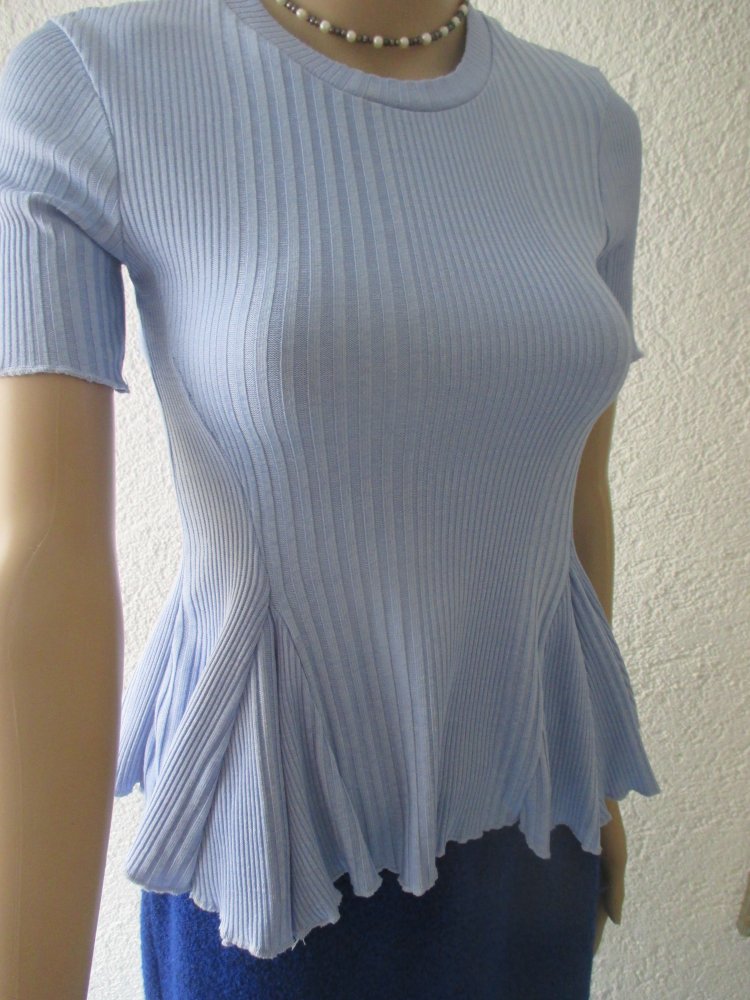 NEU * edel * Ripp- Optik * Bodycon * ?Peplum * T- Shirt * Pullover 