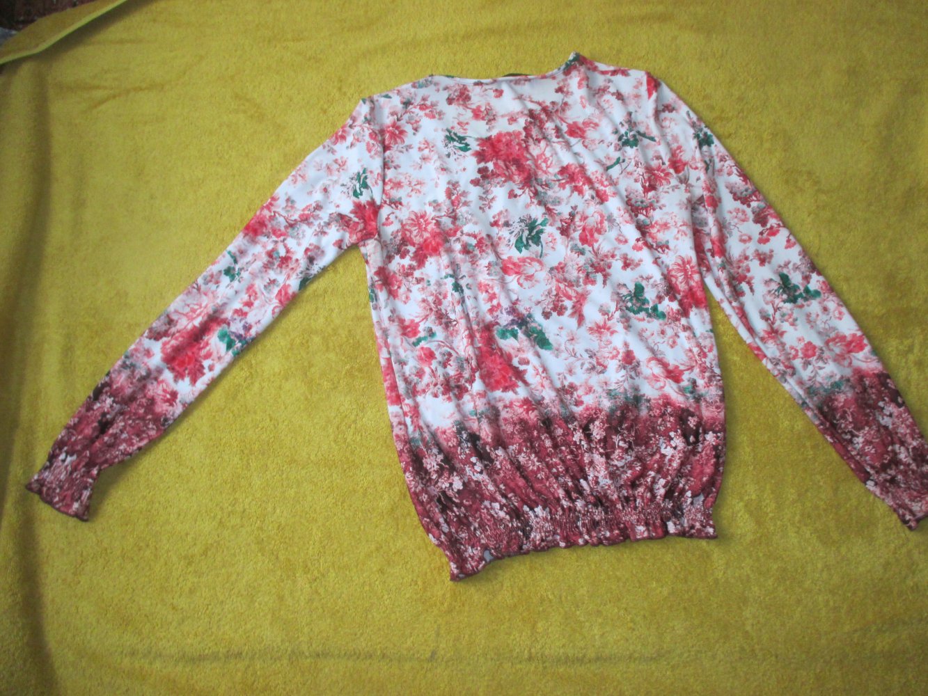 NEU * Aquarell * Romantik * Rosen * Blumen * Blüten * Seiden- Strech * Langarm * Blouson * T- Shirt 