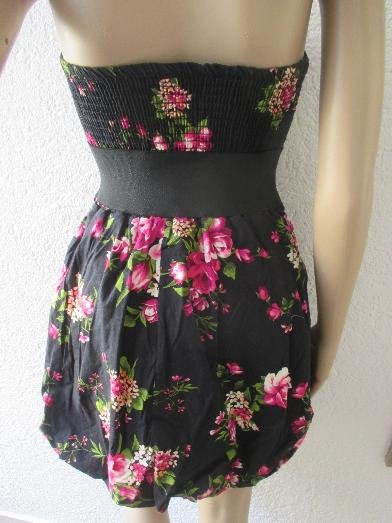  NEU * Sexy * Rockabilly- Style * Rosen * Blüten * Romantik * Bustier * Mini * Kleid 