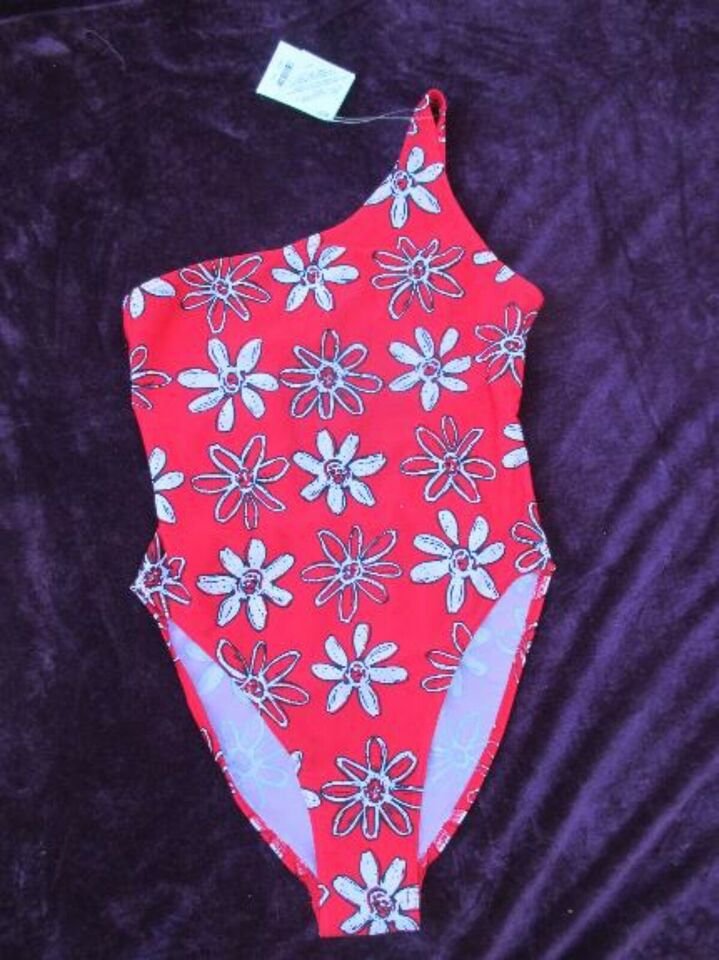 NEU mit ETIKETT * Sexy * ausgefallen * 70er Jahre * Blumen * Blüten * Flower- Power * One Shoulder * Badeanzug * Body * Einteiler 