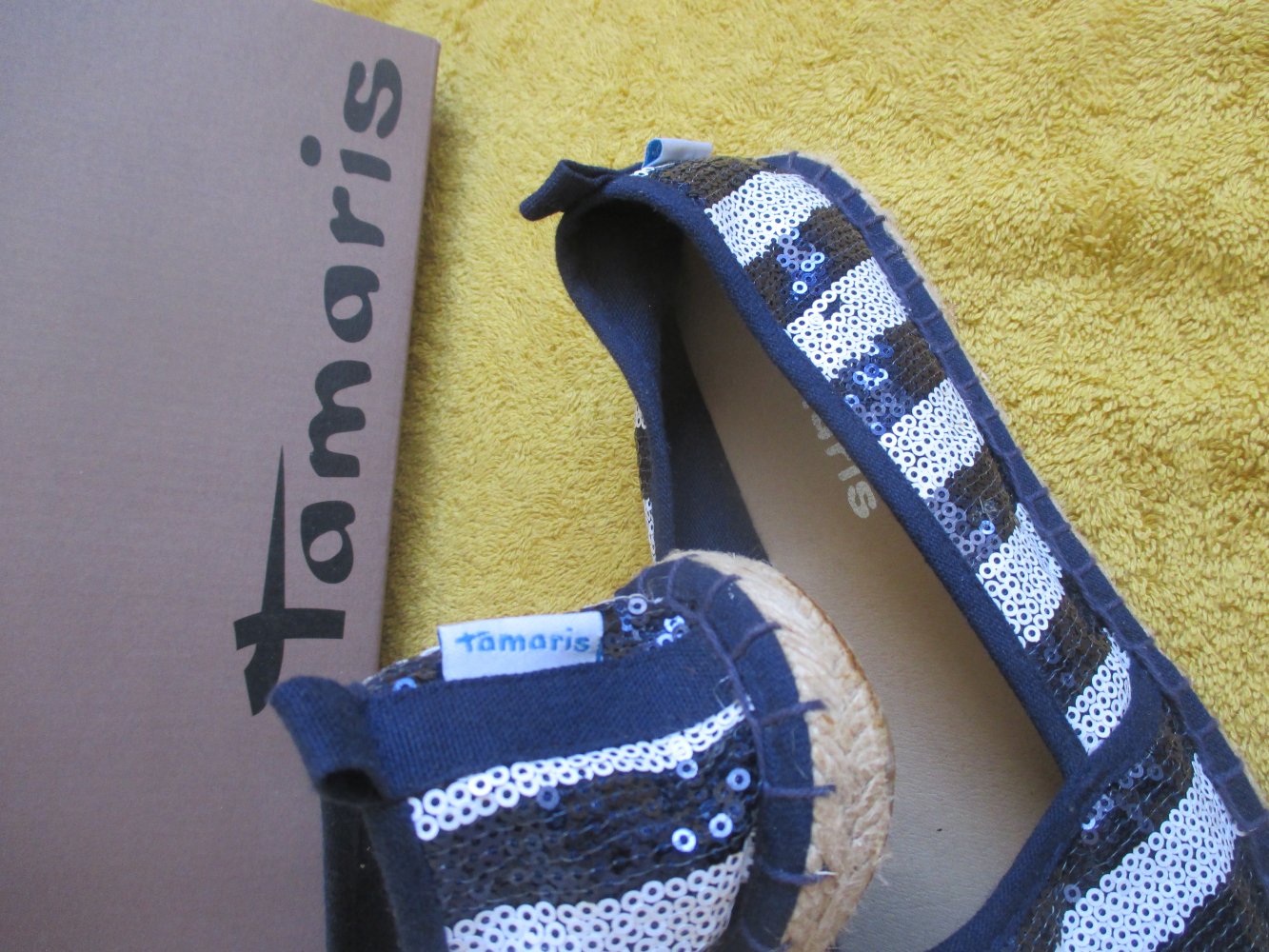 NEU * Edel * Marine * Maritim * Sailor * Navy * Glitzer- Pailletten * Streifen * Espadrilles * Schlüpf- Schuhe 