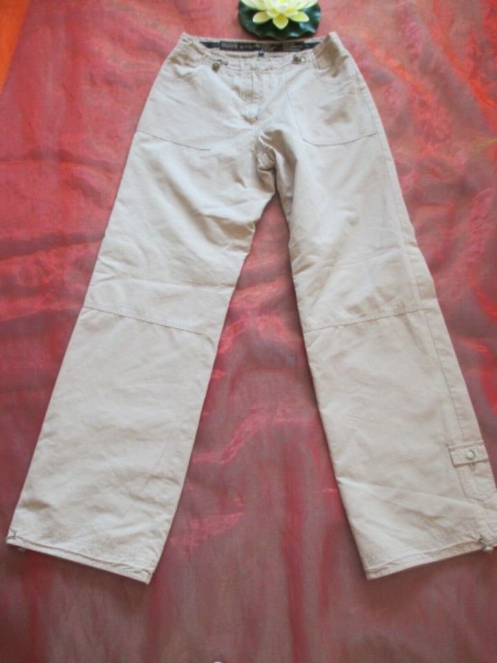 NEUw Marlene- Style Chino Cargo Schlag- Hose ''STREET ONE'' Mascha long Gr. 34- 36/ XS- S noisette