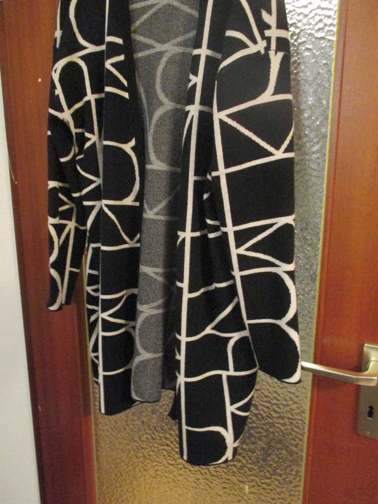 strickjacke schwarz weiß gr. 48 