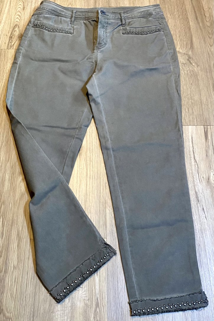 Damen Jeans Stretch 7/8 Hose Gr.40 in Olivgrün von Anna Montana NW