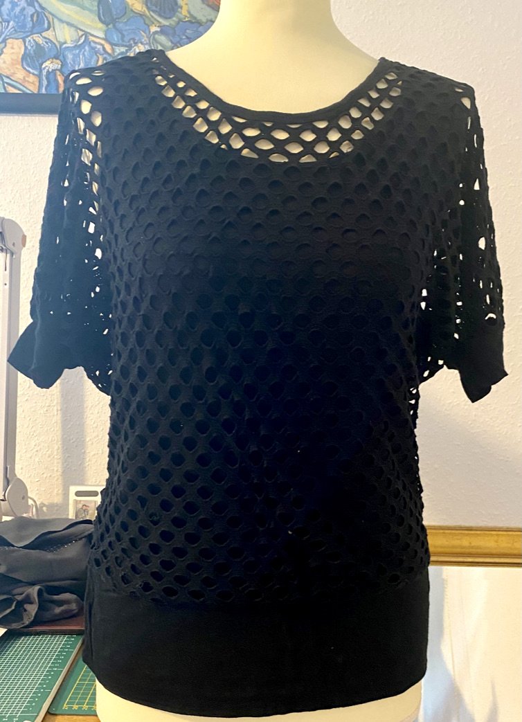 Damen sexy Shirt Bluse Lagenlook Netz Gr.S in Schwarz von Madonna