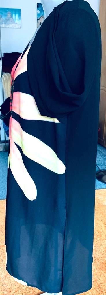 Damen Tunika Bluse Long Gr.38 in Schwarz gemustert P.228€ 