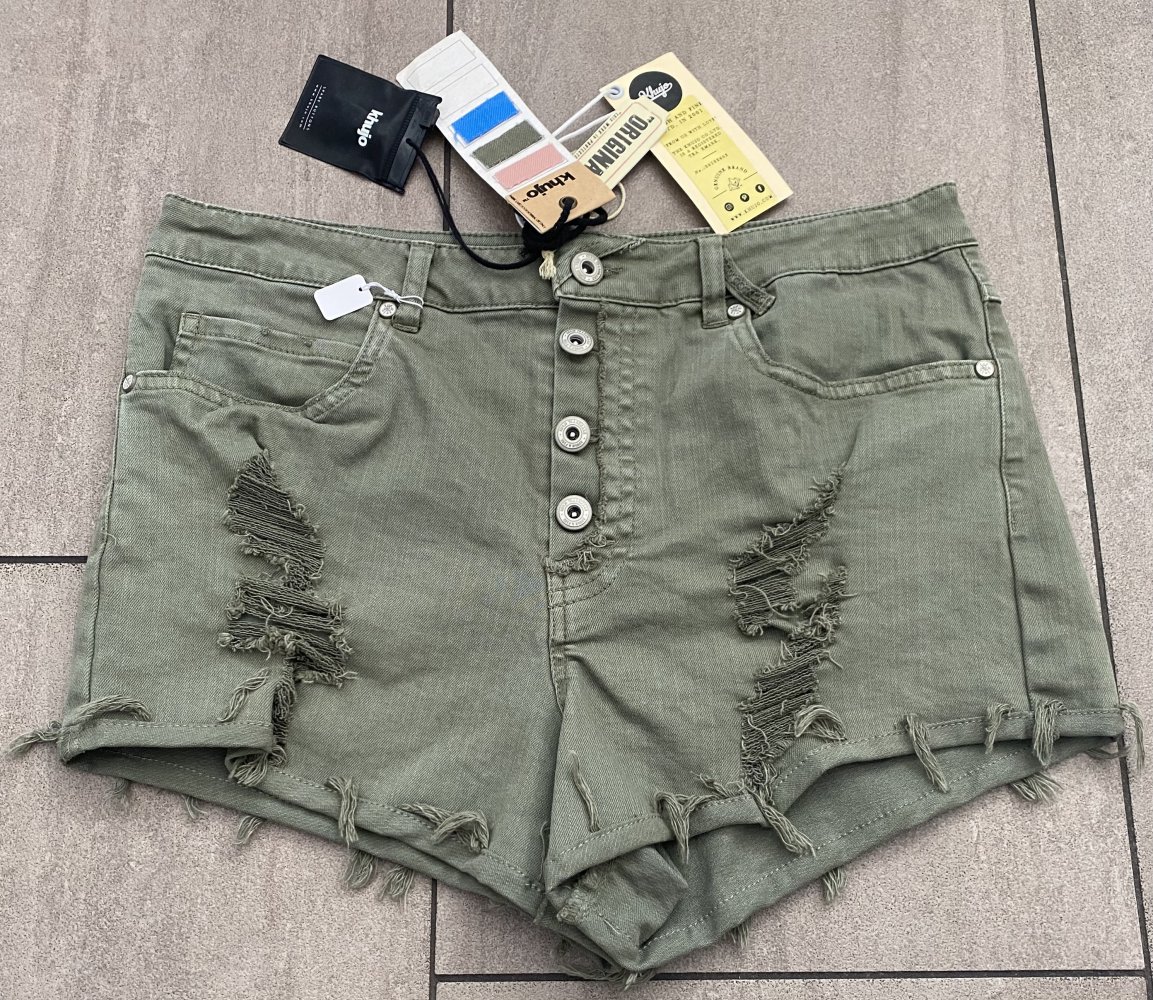NEU Damen Sexy Shorts Stretch Sommer Gr.S in Khaki von Khujo 69,95€