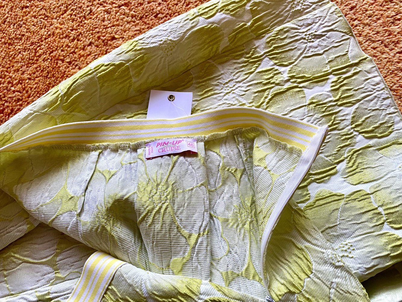NEU Damen Rock gesmokt geblümt Gr.38 in Gelb/Creme von Pin-UP P.178€ 
