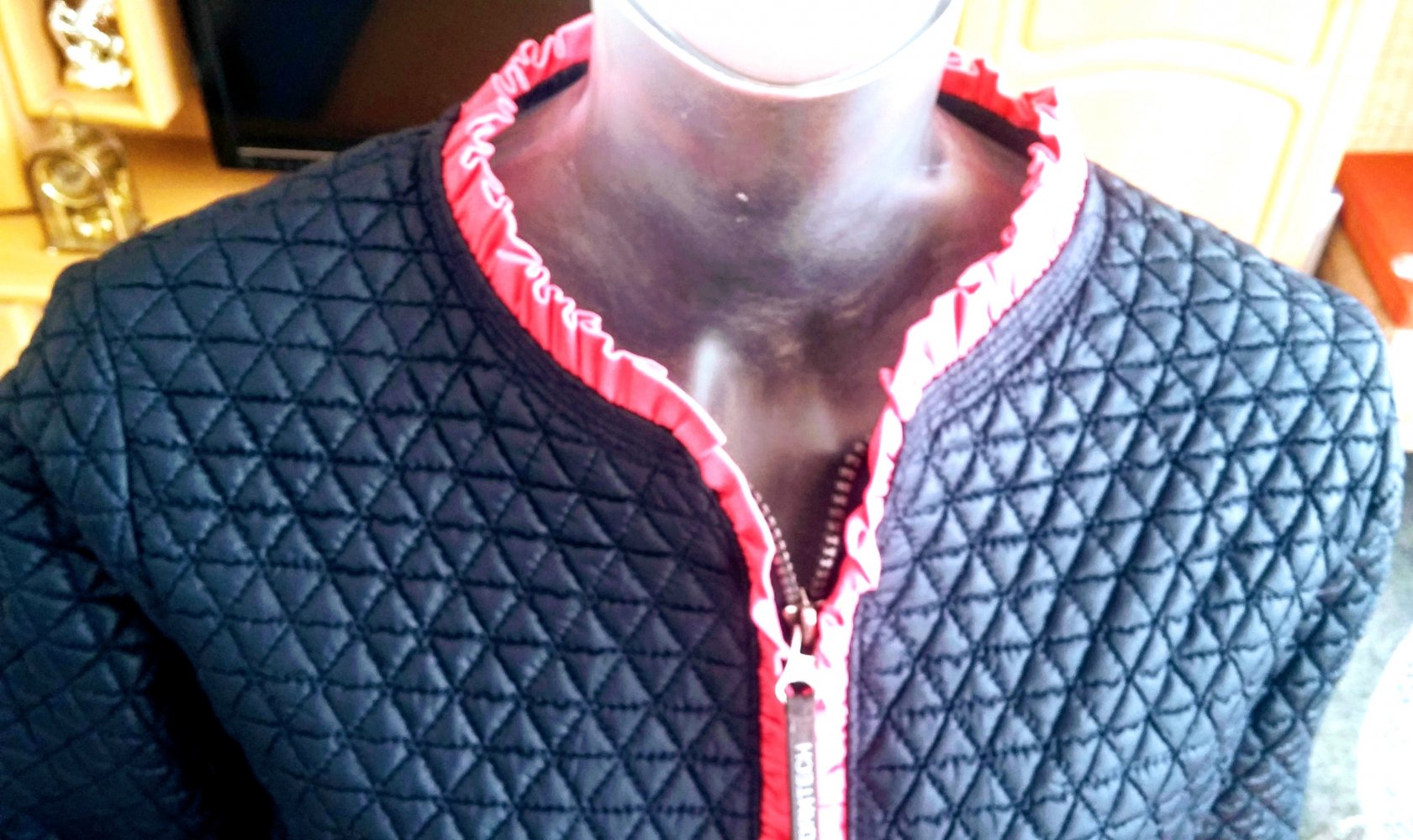 Damen Jacke Stepp Rüschen Gr.M in Blau Pink von Mexx NW
