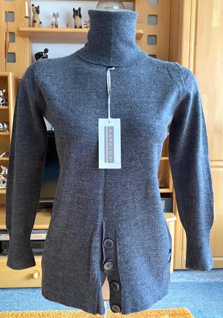 Neu Damen Pullover Woll feine Tunika Gr.S in Grau von Kapalua P.89,95€