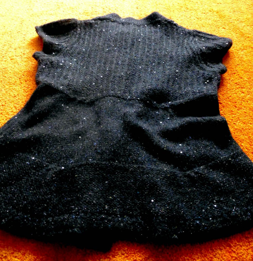 Damen Jacke Strick Pailletten Gr.36 in Schwarz von Sem Per Lei 