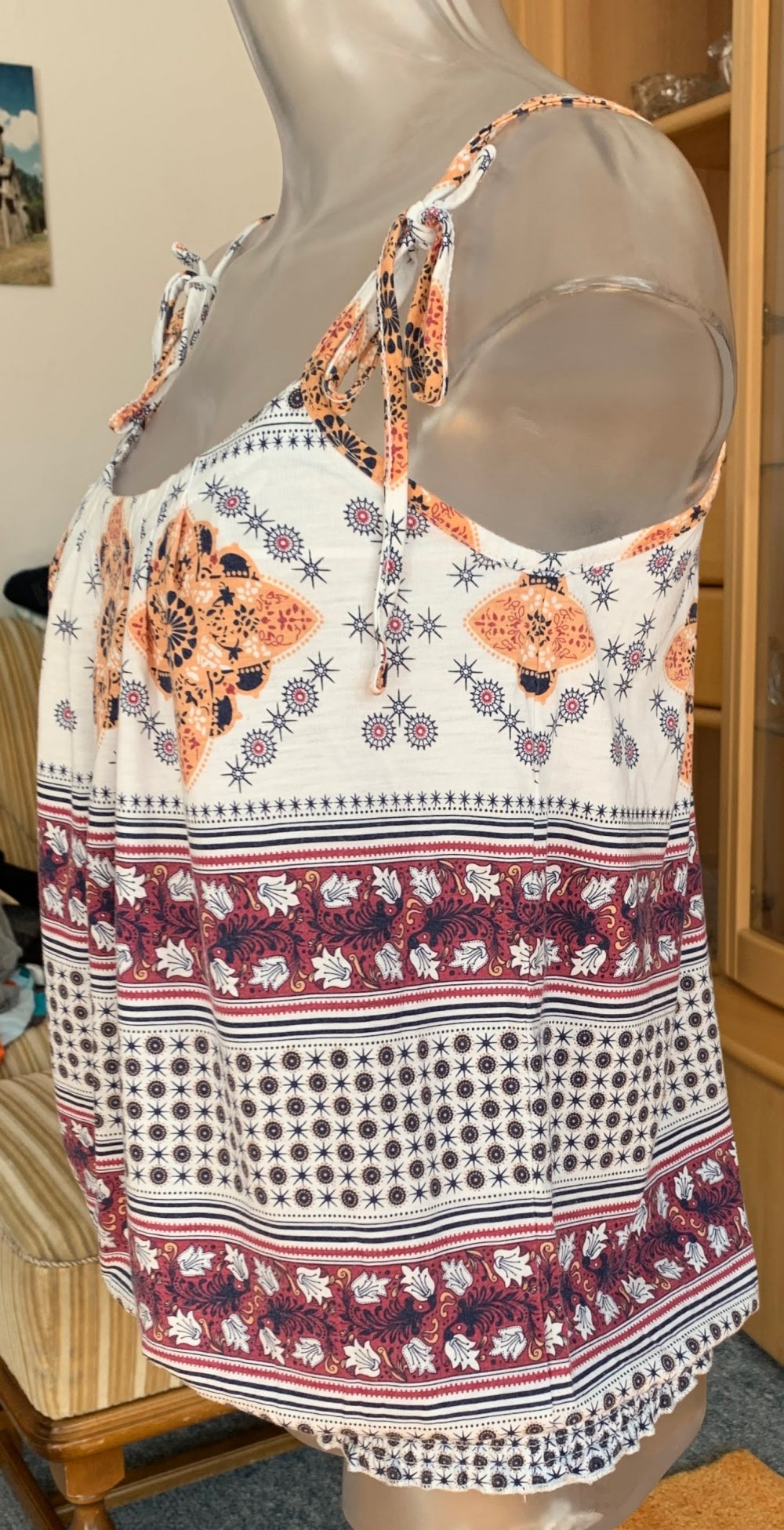 Damen Shirt Sommer Träger Print Gr.38 in Bunt von Blind Date