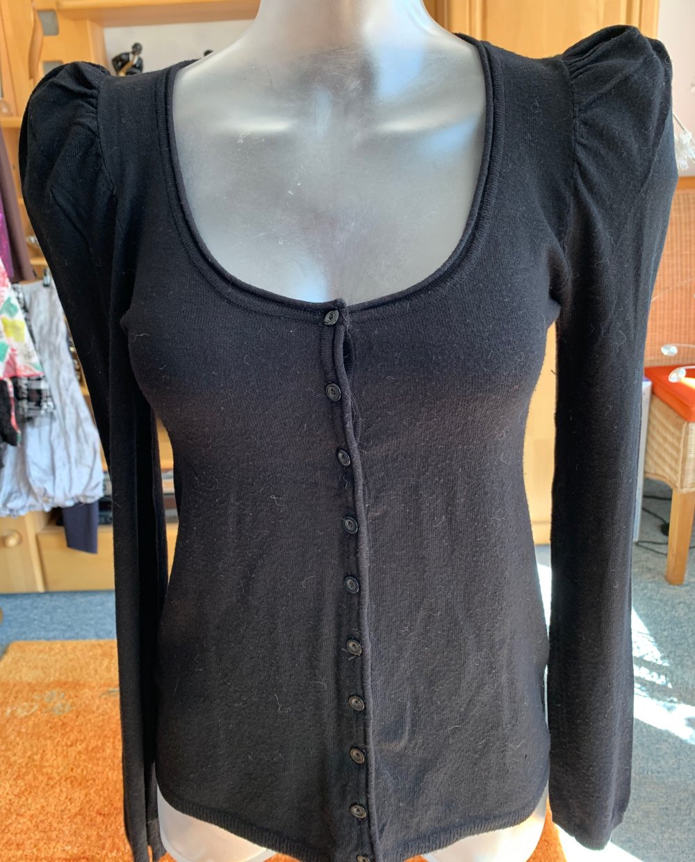 Damen Jacke fein Strick Wollmix Gr.S in Schwarz von Promod NW 