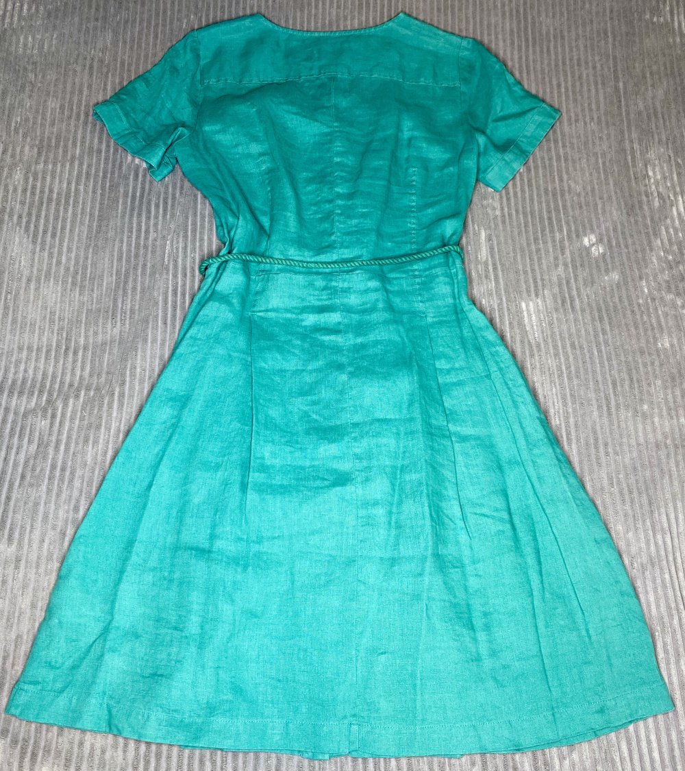 NEU Damen Sommerkleid Gr.40 in Grün von Monari 100% Leinen Tailliert & stilvoll 