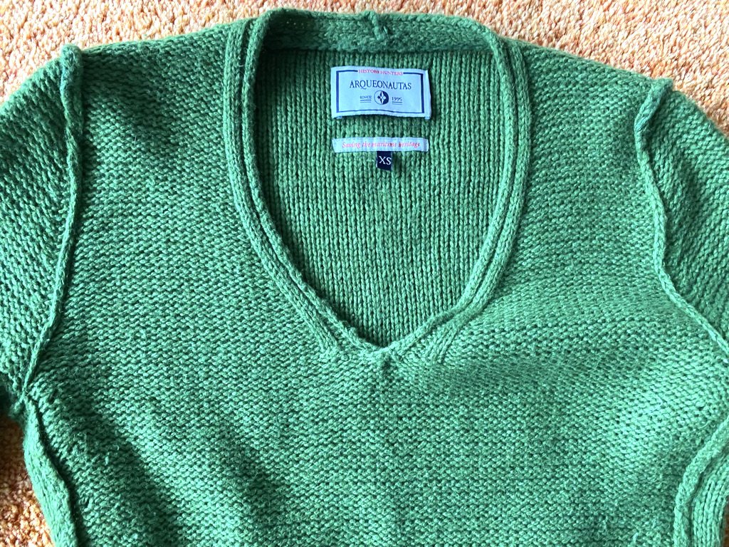 Damen Pullover Wolle Strick Gr.XS in Grün von Arqueonautas 