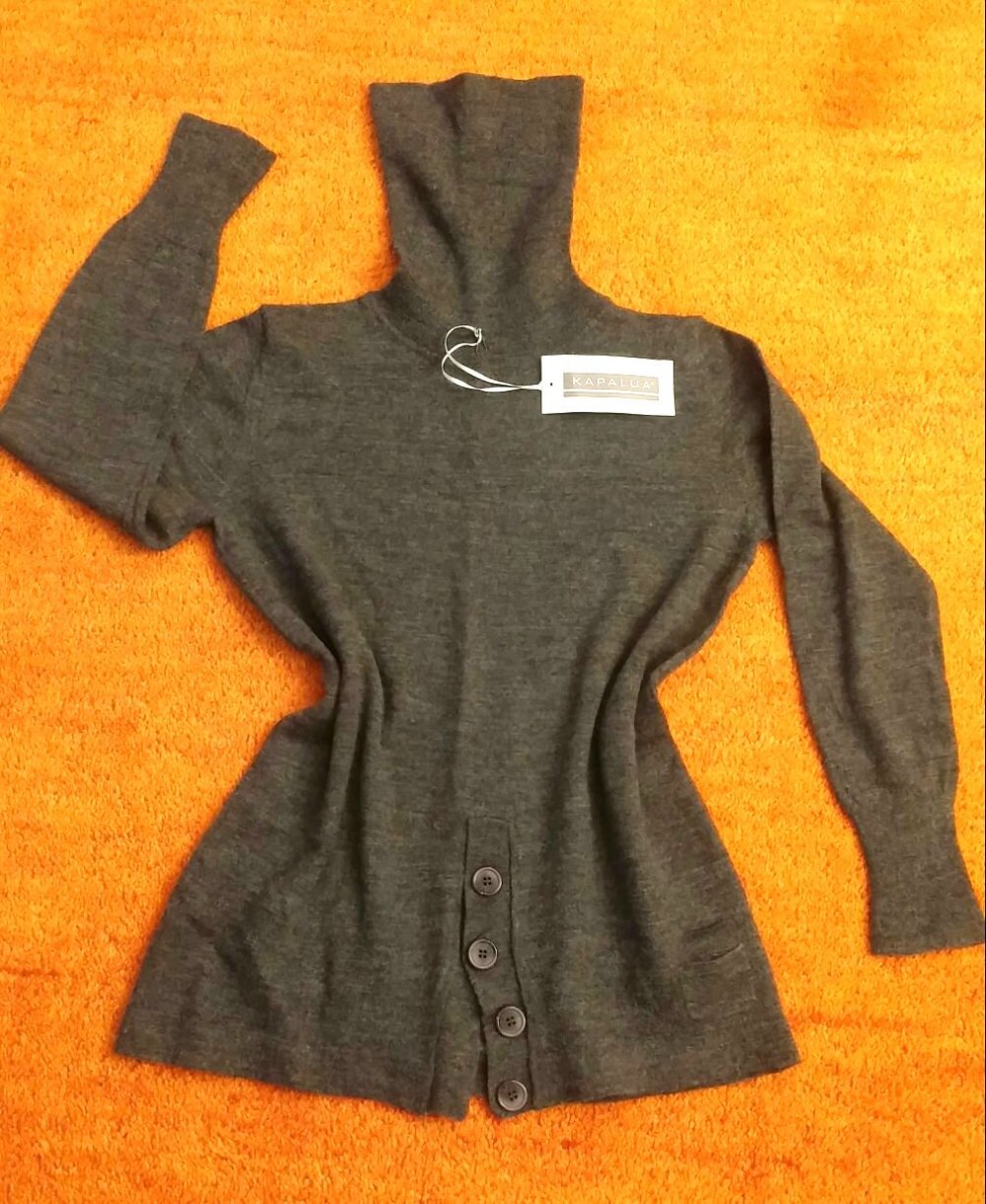 Neu Damen Pullover Woll feine Tunika Gr.S in Grau von Kapalua P.89,95€