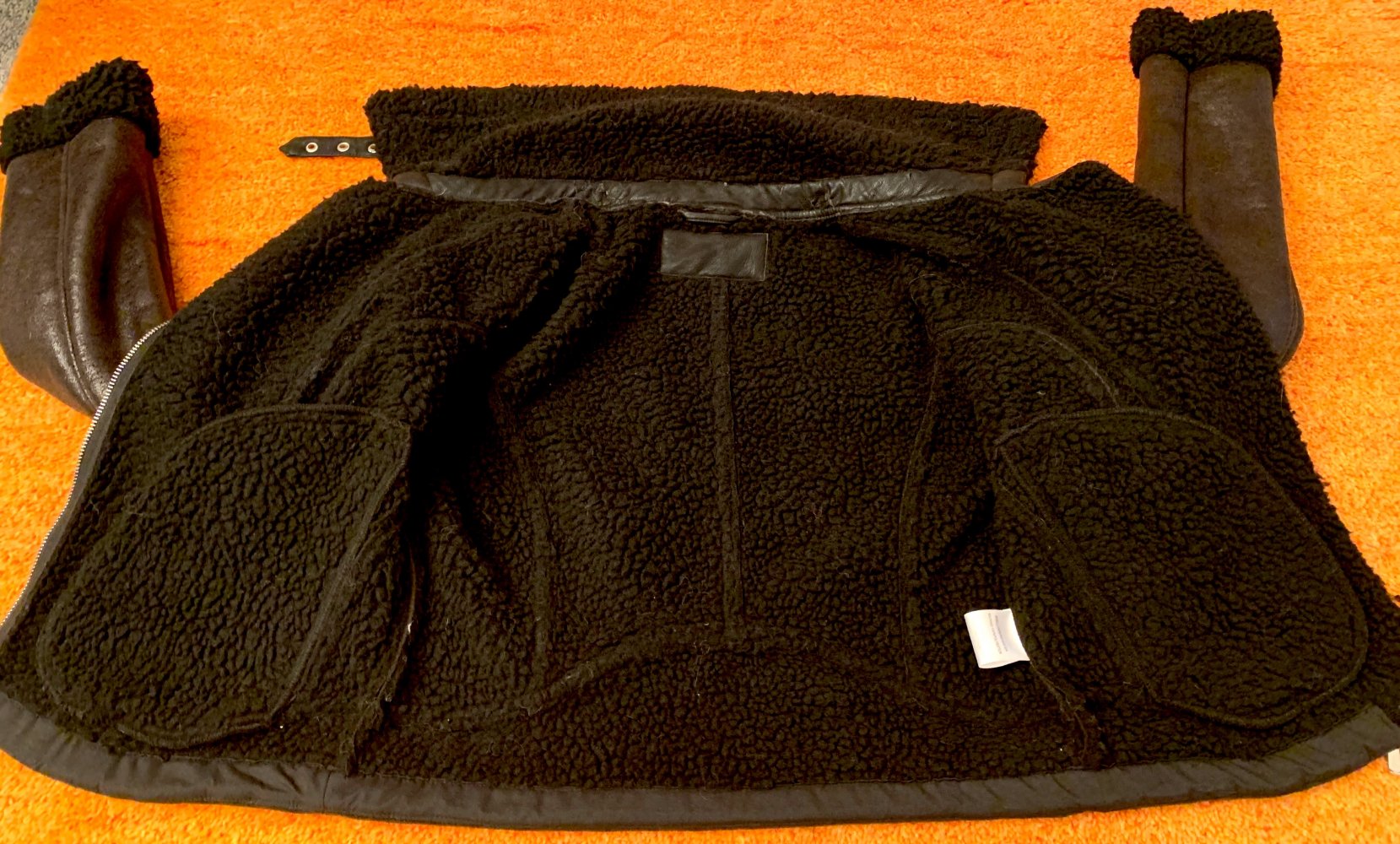 Damen Biker Jacke Leder Imitat Teddy Pelz Gr.S in Schwarz NW