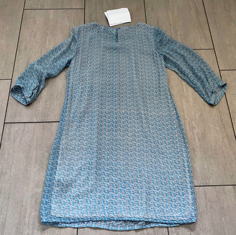 NEU Damen Sommerkleid Tunika Gr.38 in Petrol geblümt von Malvin mit Strass & Perlen Stilvoll & edel 