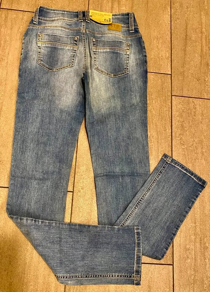 89NEU Damen Stretch Jeans Autentic Jeans Gr.36 Blau Slim Fit 