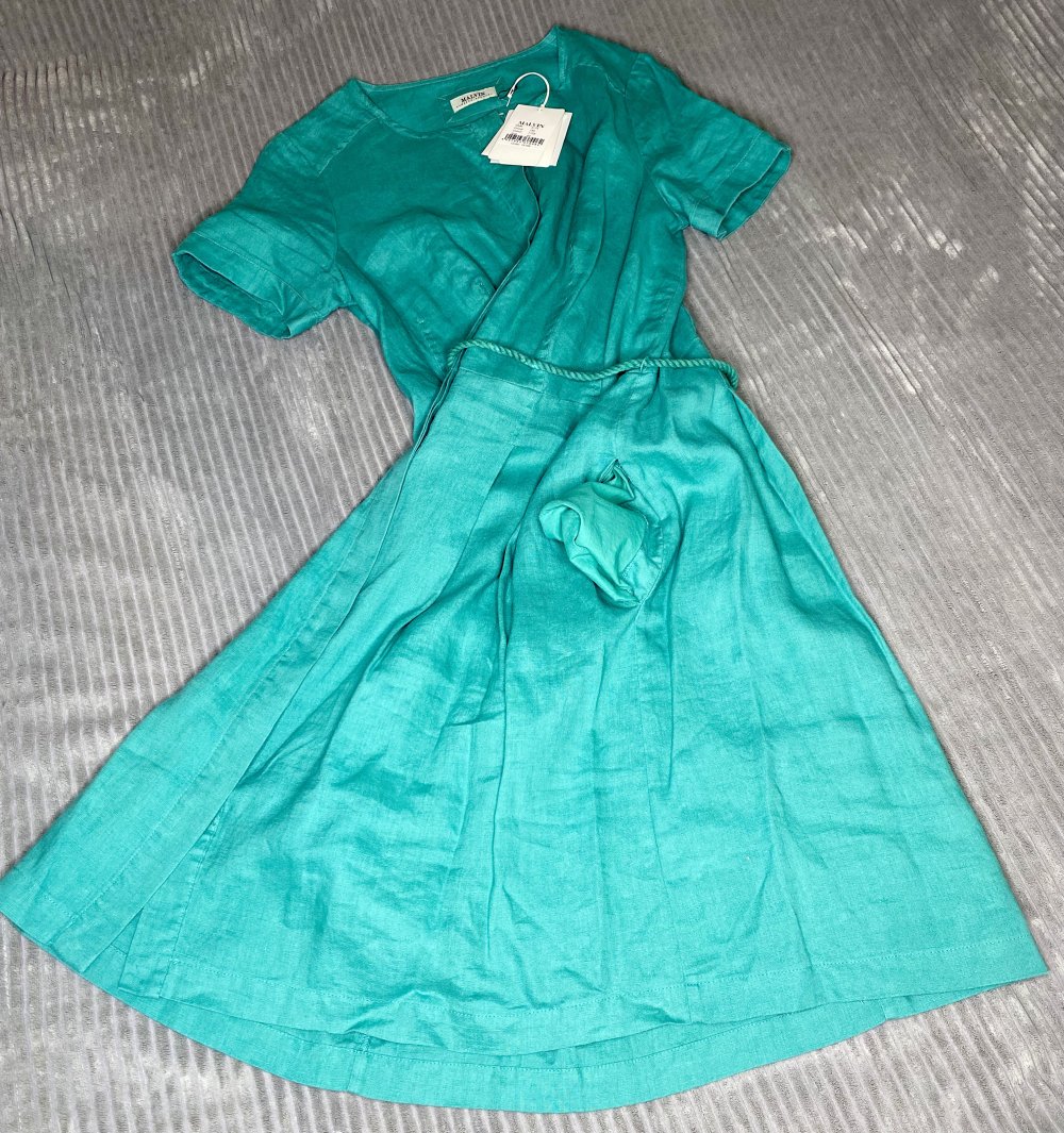NEU Damen Sommerkleid Gr.40 in Grün von Monari 100% Leinen Tailliert & stilvoll 