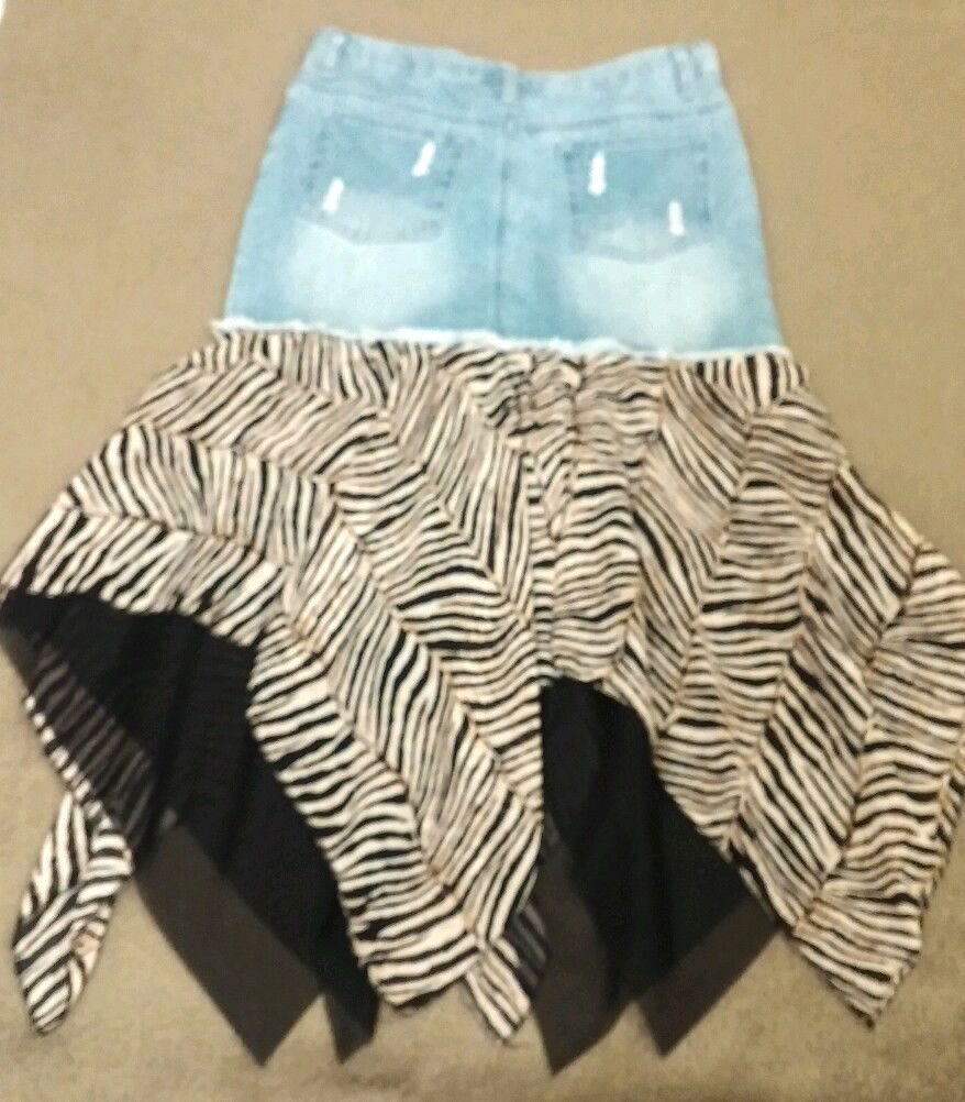 Damen Designer Rock im Materialmix Zipfelrock Gr.S von I.C.I.E