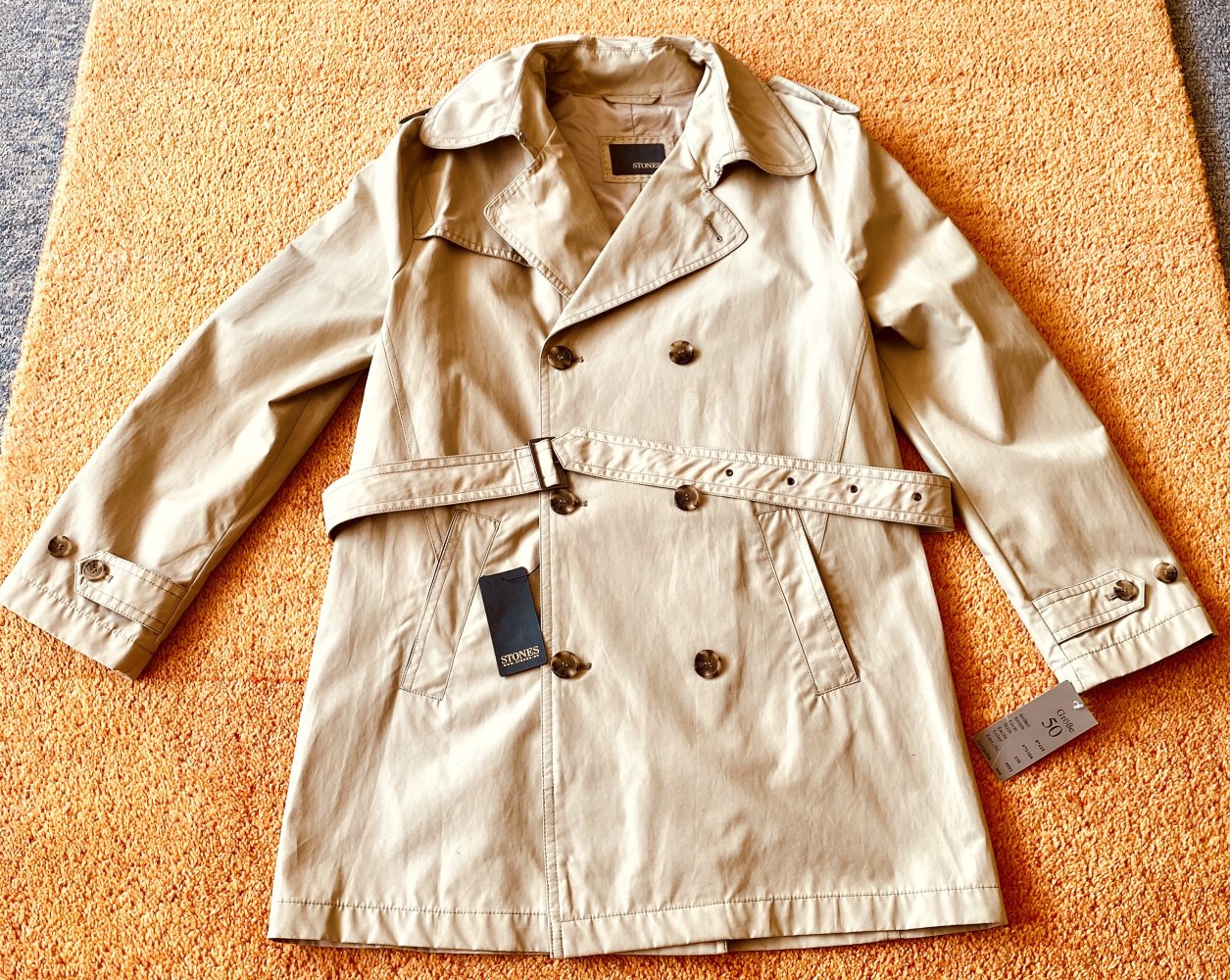 NEU Herren Trenchcoat Mantel Gr.50 in Beige von Stones 